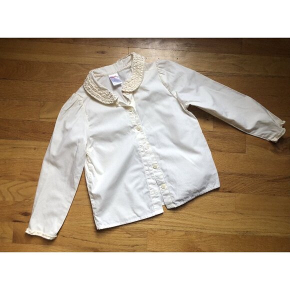 Gymboree Cream Size 6 Peter Pan Collar Button Up Shirt - Picture 1 of 6